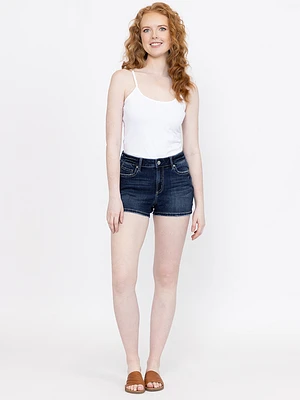 Women's Multi Thread Thick Stitch Dark Wash Shortie