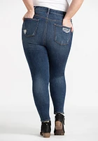 Women's Plus Rip & Repair High Rise Skinny Jeans