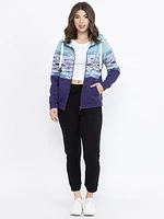 Women's Geo Colour Block Zip Hoodie