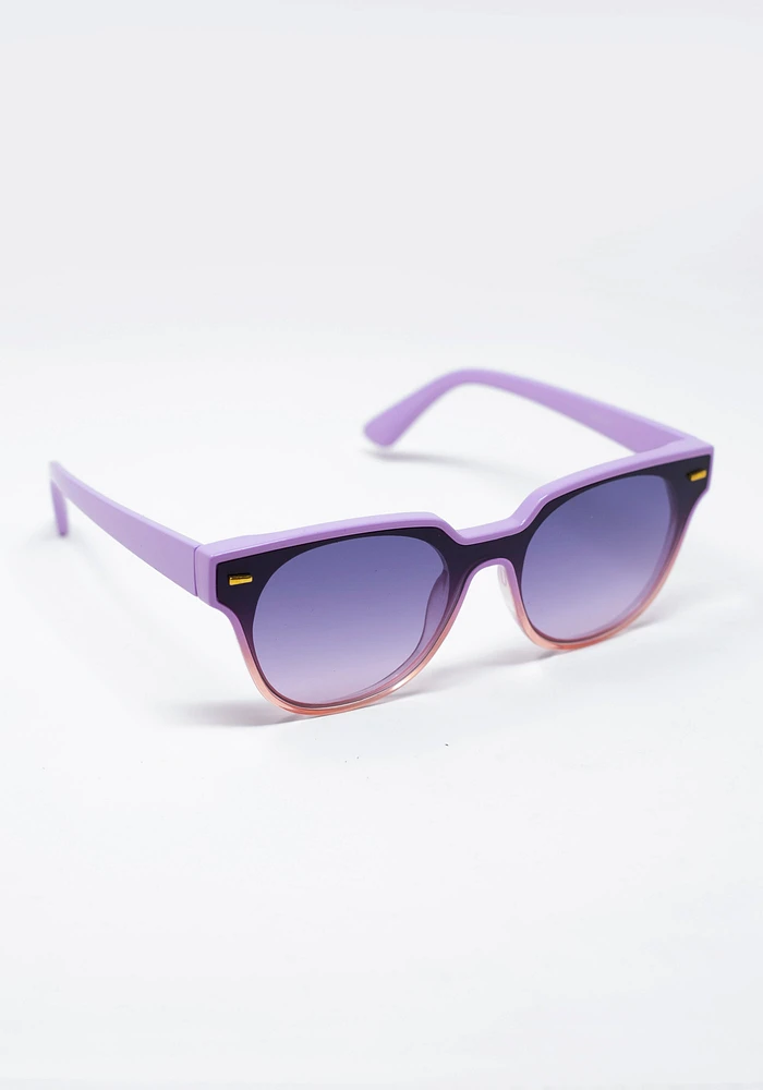 Women's Purple Flat Lens Wayfarer