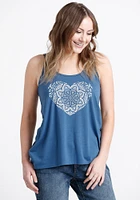 Women's Lace Heart Racerback Tank