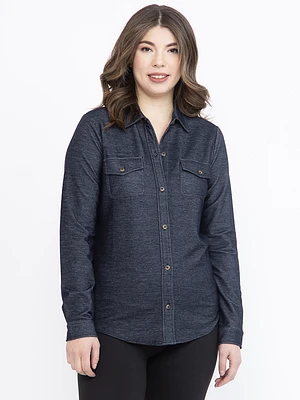 Women's Knit Denim Shirt