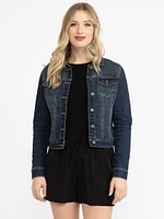 Women's Dark Wash Cropped Denim Jacket