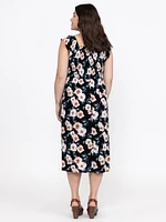 Women's Ruched Midi Dress