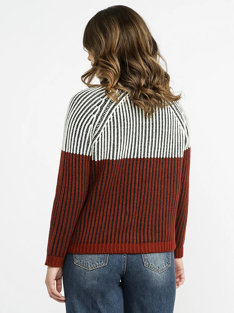 Women's Plated Colour Block Sweater