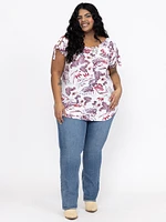 Women's Tropical Split Sleeve Top