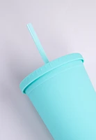 24oz Rubber Coated Light Blue Tumbler