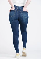 Women's 2 Button High Rise Destroyed Skinny Jeans