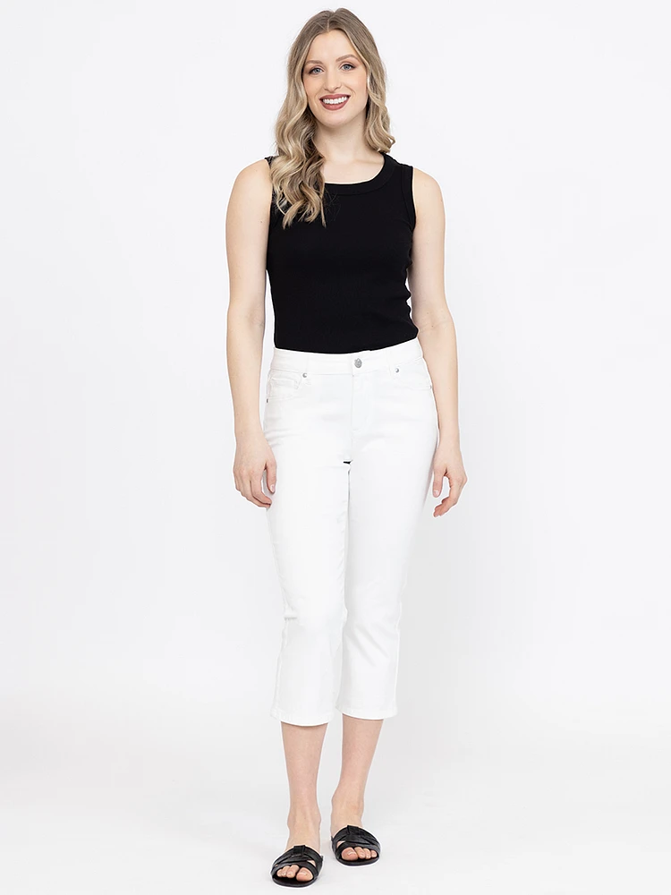 Women's Slim White Jean Capri