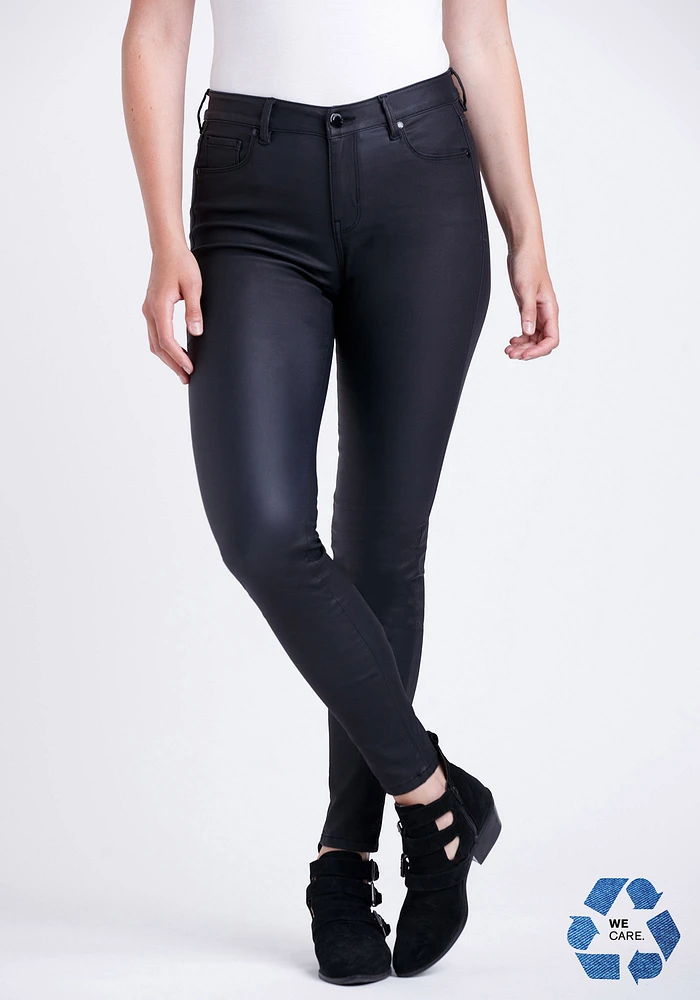 Women's Black Coated Skinny Jeans