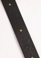 Women's Embossed Western Black Belt