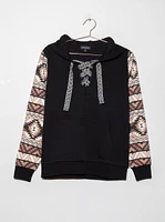 Women's Lace Up Hoodie