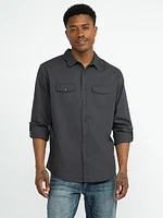 Men's Solid Washed Poplin Shirt