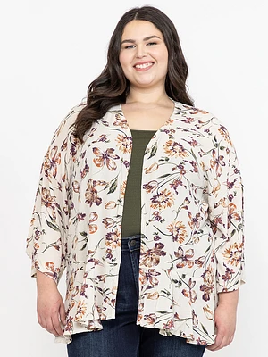 Women's Floral Ruffle Cardigan