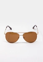 Men's Gold Frame Amber Lens Aviator