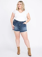 Women's Plus Denim Shortie with Crochet