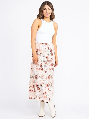 Women'd Tiered Maxi Skirt