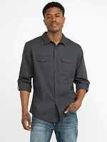 Men's Solid Washed Poplin Shirt