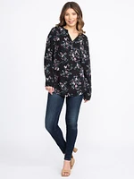 Women's Half Button Tunic Blouse