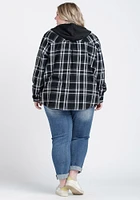 Women's Flannel Hooded Plaid Shirt