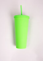 24oz Rubber Coated Lime Tumbler