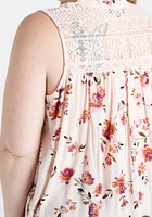 Women's Floral Lace Neck Tank