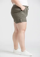 Women's Knit Waist Stretch Twill Utility Shortie