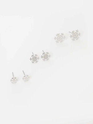 Women's Dainty Snowflake Stud Earrings