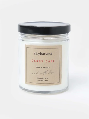 Candy Cane Candle Jar