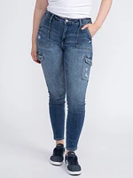 Women's High Rise Cargo Skinny Jeans