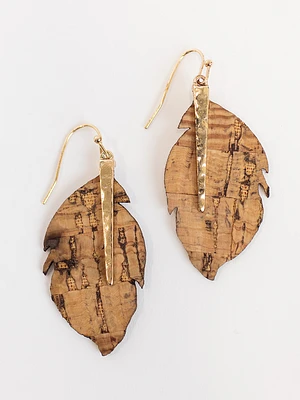 Women's Wood & Leaf Earrings