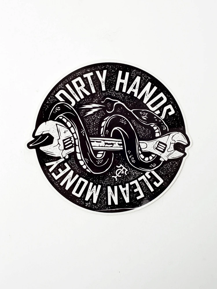 Dirty Hands Clean Money Wrench Sticker