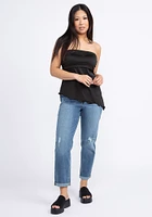 Women's Asymmetric Hanky Hem Tube Top