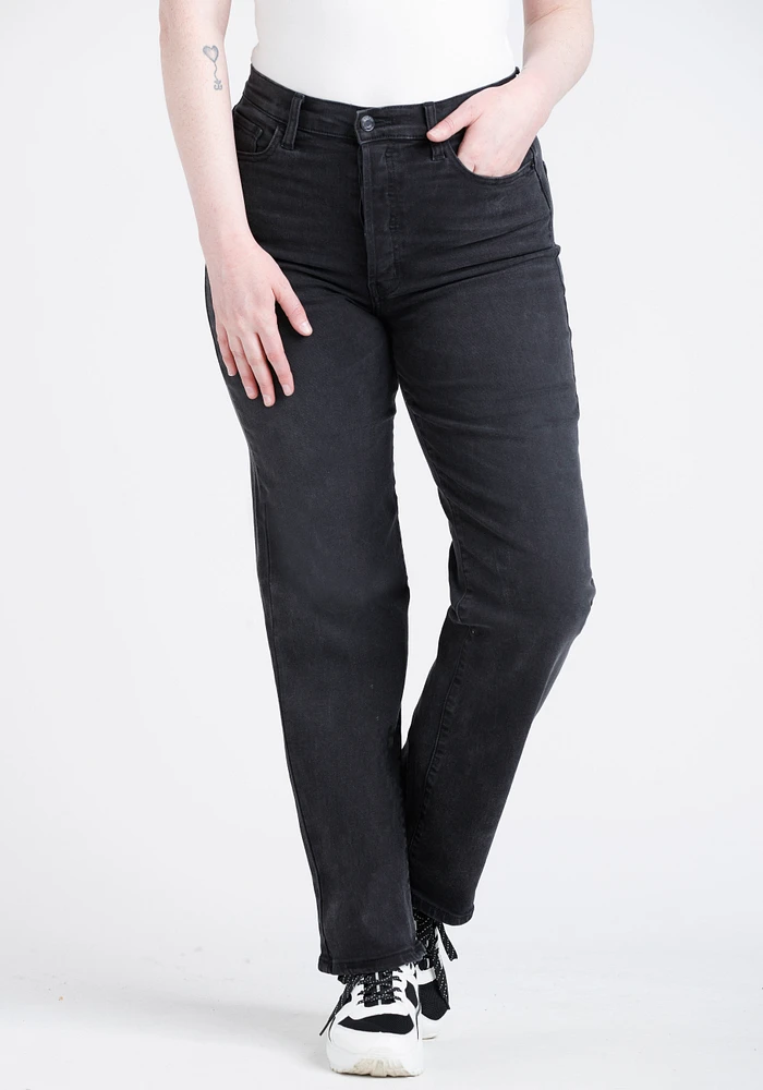 Women's Super High Rise Black Dad Jean