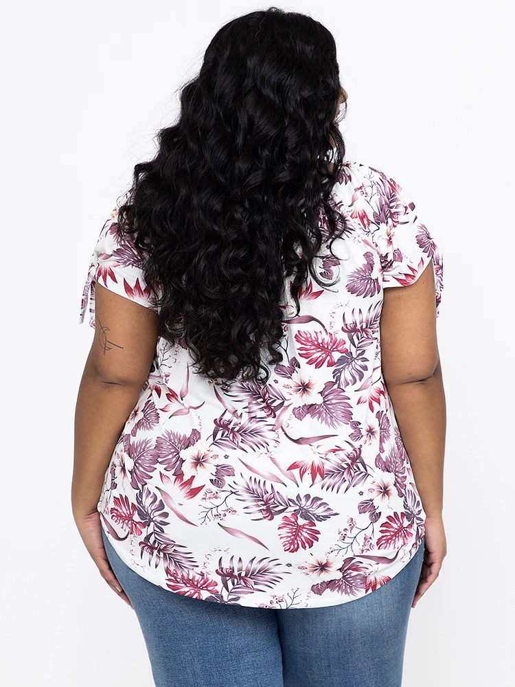Women's Tropical Split Sleeve Top