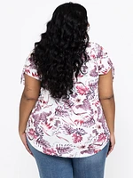 Women's Tropical Split Sleeve Top