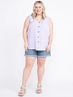 Women's Sleeveless Button Front Top