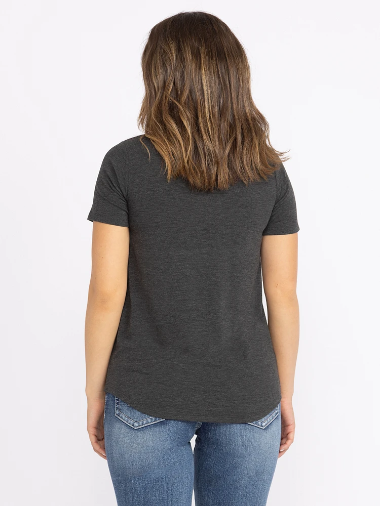 Women's Plaid Tree Scoop Neck Tee