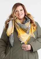 Women's Colour Block Blanket Scarf