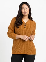 Women's Ribbed Boucle Henley