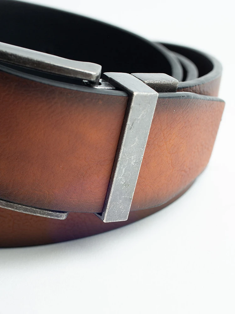 Men's Reversible Burnished Brown Belt