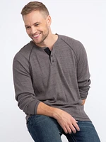 Men's Heathered Henley Shirt