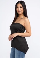 Women's Asymmetric Hanky Hem Tube Top