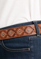 Embroidered Brown Belt