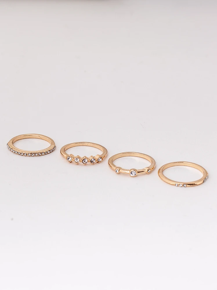 Women's Gold and Crystal Rings