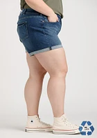 Women's Plus Boyfriend Cuffed Midi Jean Short