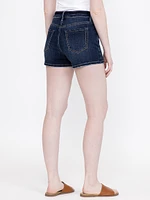 Women's Multi Thread Thick Stitch Dark Wash Shortie