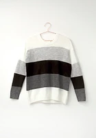 Women's Colour Block Lace Up Sweater