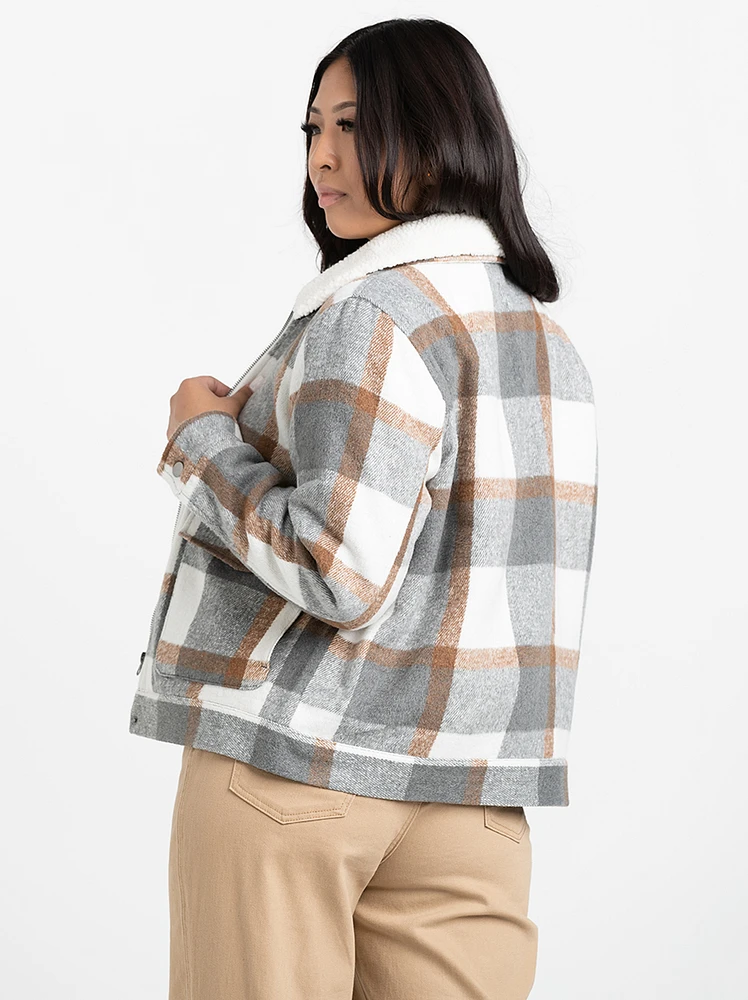 Women's Cropped Plaid Shacket