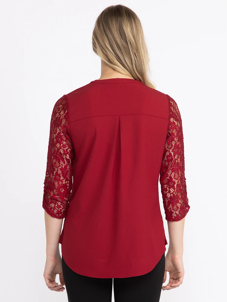 Women's Lace Sleeve Blouse